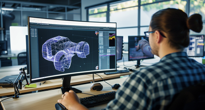 Step-by-step 3D visualization: from scene preparation to final render.